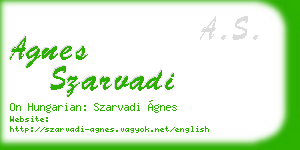 agnes szarvadi business card